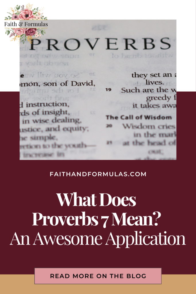 What Does Proverbs 7 Mean? - An Awesome Application